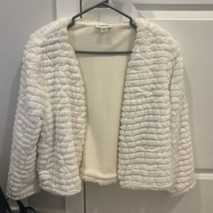 Calvin Klein Short Fur Coat Women Size L